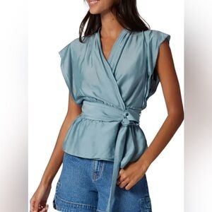 Joie Sky Blue V-Neck Blouse